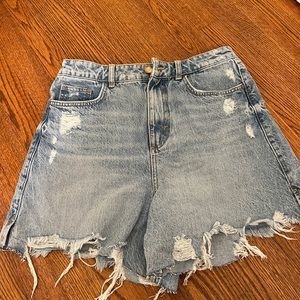Zara high rise denim shorts